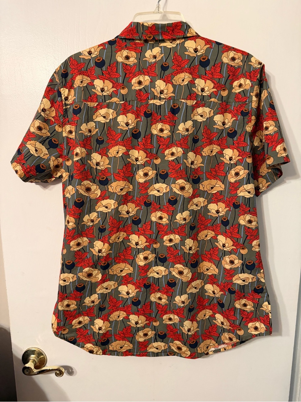 Wildfang Poppies Short-Sleeve Floral Button-Down Shirt Sz XL - Picture 2 of 7